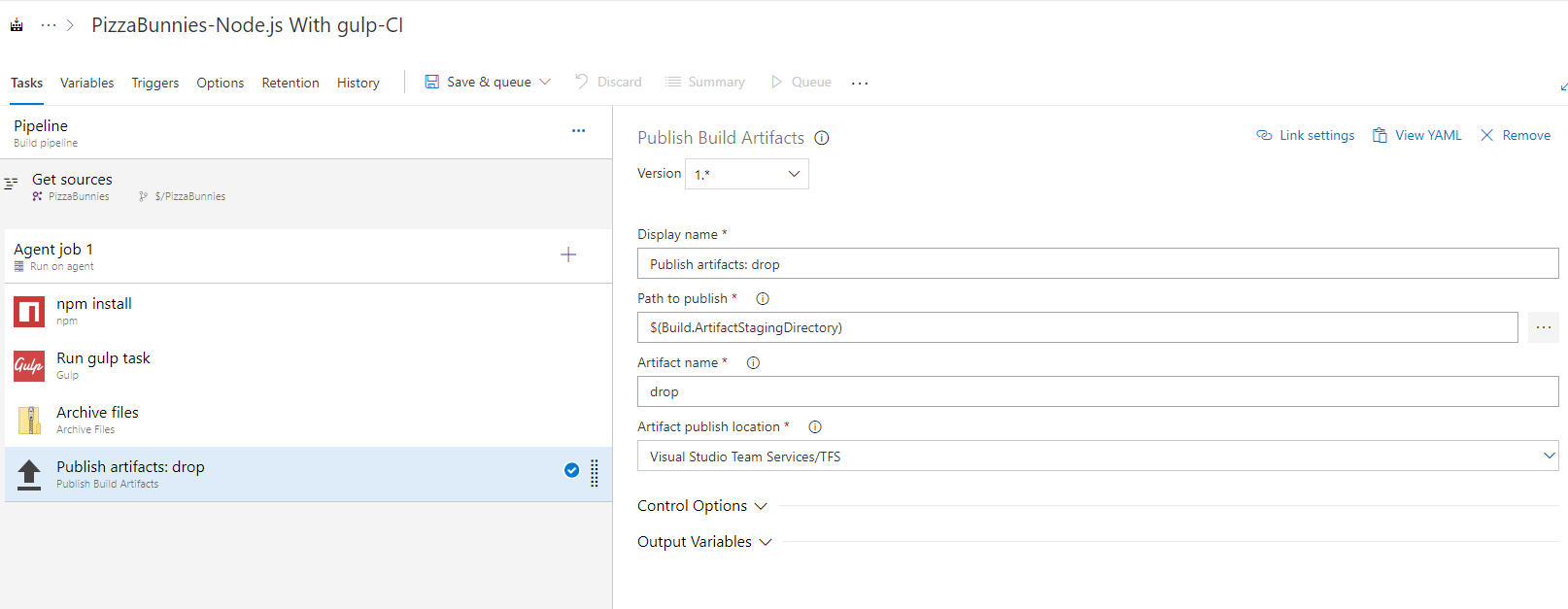 Finishing build pipeline