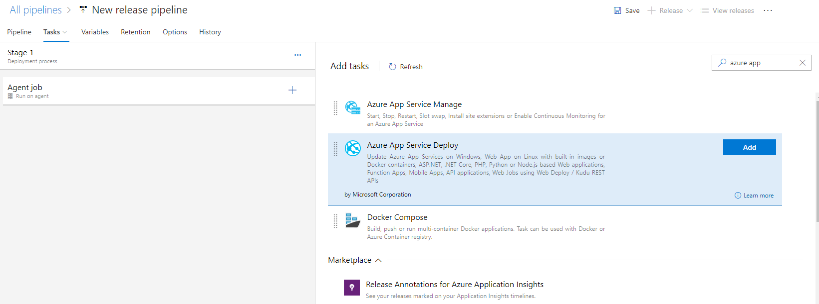 Adding deploy task to Azure Devops